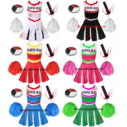 Girls zombie cheerleader children school fancy dress costume halloween teen kids  Girls zombie cheerleader children school fancy dress costume halloween teen kids