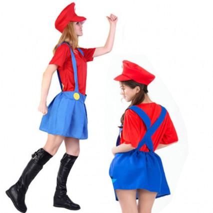 Womens Mens Childrens Adult Super Mario and Luigi Bros Fancy Plumber Halloween Costume Womens Mens Childrens Adult Super Mario and Luigi Bros Fancy Plumber Halloween Costume