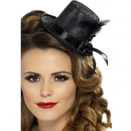 Party Accessories Wholesale Black Top Hat Ladies Mini Burlesque Fancy Dress Hat 1920S from China Manufacturer Directly