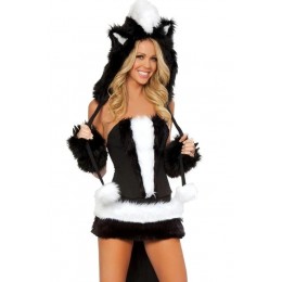 Halloween Sexy Lingerie Costumes Mascot Adult Fancy Dress Party Supply Carnival Flower Skunk Costume