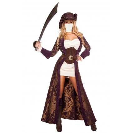Halloween Sexy Lingerie Costumes Wholesale Decadent Priate Diva Costume with Face Mask Halloween Sexy Lingerie Costumes Wholesale Decadent Priate Diva Costume with Face Mask