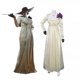 Resident Evil Village Alcina Dimitrescu Outfits Halloween Carnival Suit Cosplay Costume  Resident Evil Village Alcina Dimitrescu Outfits Halloween Carnival Suit Cosplay Costume