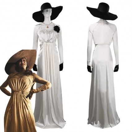 Resident Evil Village Alcina Dimitrescu Outfits Halloween Carnival Suit Cosplay Costume Resident Evil Village Alcina Dimitrescu Outfits Halloween Carnival Suit Cosplay Costume