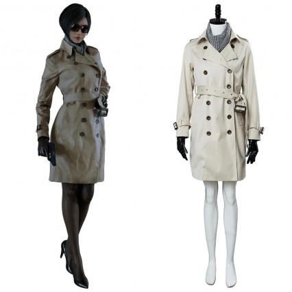 Resident Evil 2 Remake Re Ada Wong/Wang Trenchcoat + Red Dress Cosplay Costume Resident Evil 2 Remake Re Ada Wong/Wang Trenchcoat + Red Dress Cosplay Costume