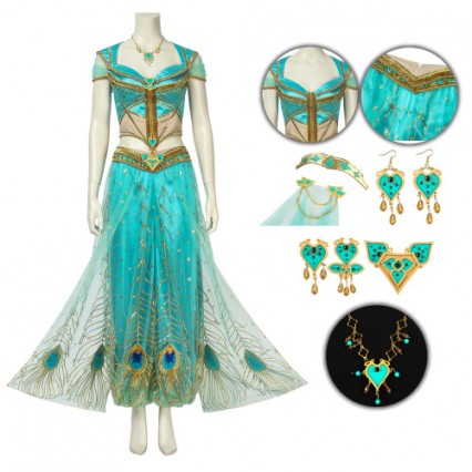 Princess Jasmine Costume 2019 Movie Aladdin Cosplay Party Dress Wholesale Supplier  Princess Jasmine Costume 2019 Movie Aladdin Cosplay Party Dress Wholesale Supplier