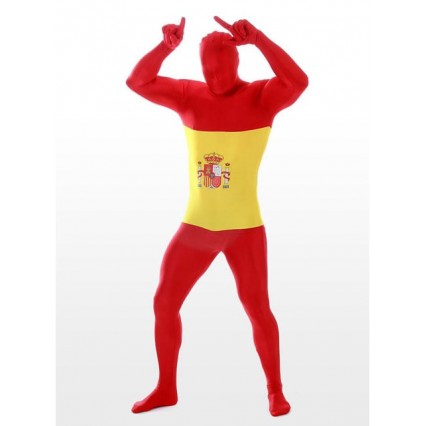 Superhero Comic Costumes Wholesale Zentai Suits Spanish Flag Adult Morphsuit Costume Cosplay Costume Superhero Comic Costumes Wholesale Zentai Suits Spanish Flag Adult Morphsuit Costume Cosplay Costume