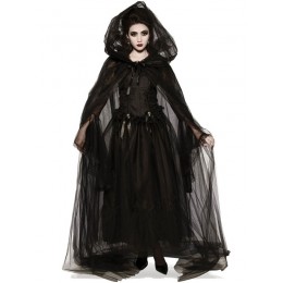 Halloween Costumes Wholesale Death Black Scary Cloak Polyester Lace Dress Holidays Costumes