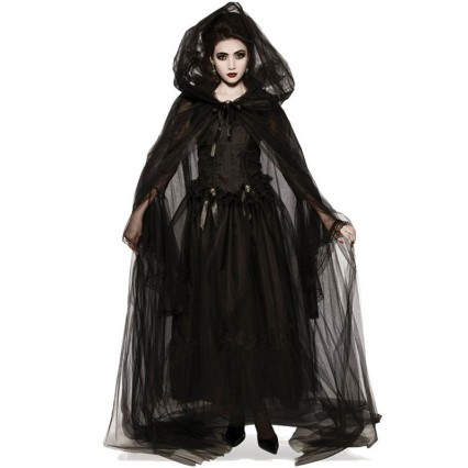 Halloween Costumes Wholesale Death Black Scary Cloak Polyester Lace Dress Holidays Costumes Halloween Costumes Wholesale Death Black Scary Cloak Polyester Lace Dress Holidays Costumes