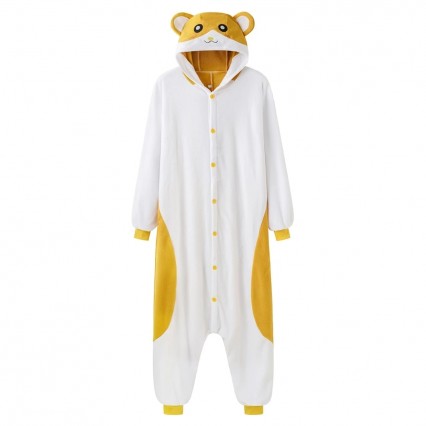Hamster Kigurumis Unisex Onesie Animal Mouse Pajama Yellow White Loose Overalls Polar Fleece Cute Jumpsuit Festival Gift Hamster Kigurumis Unisex Onesie Animal Mouse Pajama Yellow White Loose Overalls Polar Fleece Cute Jumpsuit Festival Gift
