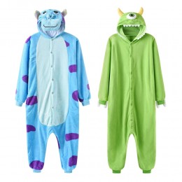 Sully Mike Kigurumis Cartoon Onesie Unisex Couple Overall Winter Funny Cute Homewear Monster Animal Jumpsuit Festival Gift