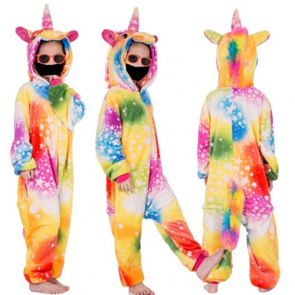 Colorful Unicorn Jumpsuit Onesies Kigurumis For Kids Boy Girl Pajamas Flannel Button Style Onesie Cute Funny Animal Suit Christmas Festival Gift Colorful Unicorn Jumpsuit Onesies Kigurumis For Kids Boy Girl Pajamas Flannel Button Style Onesie Cute Funny Animal Suit Christmas Festival Gift