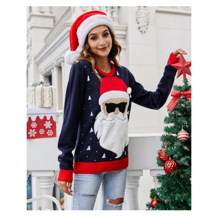 2021 Ugly Christmas Sweater for Gift Santa Claus Pullover Women Jerseys Female Warm Tops Autumn Winter Fashion Jumper Clothing 2021 Ugly Christmas Sweater for Gift Santa Claus Pullover Women Jerseys Female Warm Tops Autumn Winter Fashion Jumper Clothing