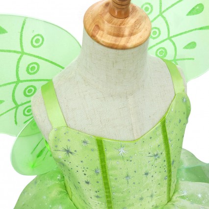 Girl Flower Fairy Tinker Bell Dress Up Kids Princess Girl Cosplay With Wings Halloween Costume Party Dress Girl Flower Fairy Tinker Bell Dress Up Kids Princess Girl Cosplay With Wings Halloween Costume Party Dress