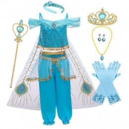 Anime Aladdin and The Magic Lamp Aladdin Cosplay Costume Princess Jasmine Belly Dancer Costume For Girl HCAL-001