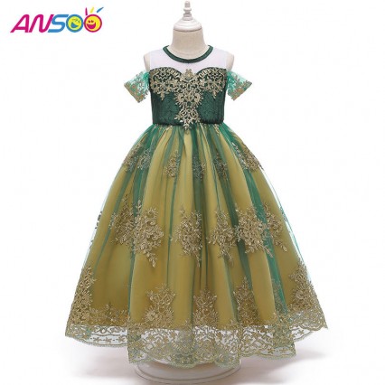ANSOO 2021 Princess Anna Elsa Coronation Cosplay Dress Queen Elsa Christmas Halloween Costume Party Gown for Girls ANSOO 2021 Princess Anna Elsa Coronation Cosplay Dress Queen Elsa Christmas Halloween Costume Party Gown for Girls