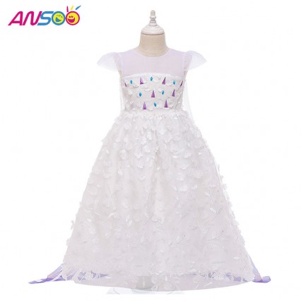 ANSOO 2022 Summer Kids Girl Fancy Long Sleeve Long Cape Cosplay Party Princess Frozn Elsa Dress Costume ANSOO 2022 Summer Kids Girl Fancy Long Sleeve Long Cape Cosplay Party Princess Frozn Elsa Dress Costume