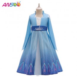 ANSOO Kids Elsa Princess Dress Halloween Cosplay Fancy Party Dress Up Anna Elsa Costume for Girls
