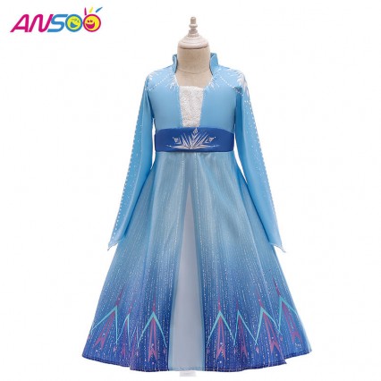 ANSOO Kids Elsa Princess Dress Halloween Cosplay Fancy Party Dress Up Anna Elsa Costume for Girls ANSOO Kids Elsa Princess Dress Halloween Cosplay Fancy Party Dress Up Anna Elsa Costume for Girls