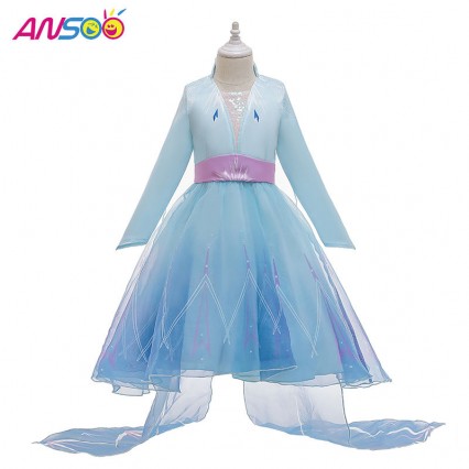 ANSOO Newest Kids Celebrities Clothes Princess Elsa Wear Dress Halloween Costumes For Girls ANSOO Newest Kids Celebrities Clothes Princess Elsa Wear Dress Halloween Costumes For Girls