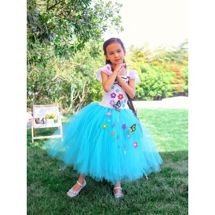 Baby Girls 1-8Year Handmade Crochet Tulle Mirabel Isabela Encanto Tutu Dress HCIS-014 Baby Girls 1-8Year Handmade Crochet Tulle Mirabel Isabela Encanto Tutu Dress HCIS-014