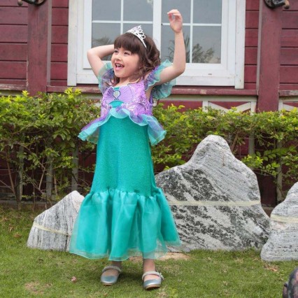 BAIGE Colorful Girls Birthday Party Ball Gowns 10 Year Kid Tulle Mermaid Cosplay Costume Wedding Flower Girl Gown Dress BAIGE Colorful Girls Birthday Party Ball Gowns 10 Year Kid Tulle Mermaid Cosplay Costume Wedding Flower Girl Gown Dress