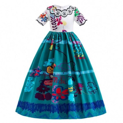 BAIGE Girls Fancy Dresses for Halloween Princess Encanto Mirabel Dress Carnival Party Princess Costume for Girls BAIGE Girls Fancy Dresses for Halloween Princess Encanto Mirabel Dress Carnival Party Princess Costume for Girls