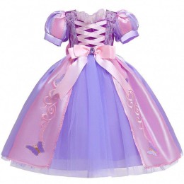 Baige Halloween Costume Kids Birthday Party Children Fancy Up Sofia Dress for Girls Rapunzel Princess Dress