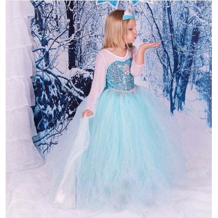 Fancy baby frocks elsa costume christmas halloween party dresses for kids Fancy baby frocks elsa costume christmas halloween party dresses for kids