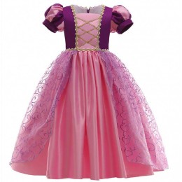 Kid Girls Princess Rapunzel Dress Up Kids Children Halloween Costume Birthday Party Dress D0694