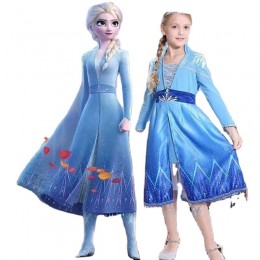 Newest Kids Celebrities Clothes Princess Elsa Wear Dress Halloween Costumes For Girls