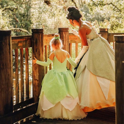 The Frog Princess Costume for Kids Girls Tiana Movie Cosplay Carnival Dress Up Princess Role Playing Dresses The Frog Princess Costume for Kids Girls Tiana Movie Cosplay Carnival Dress Up Princess Role Playing Dresses