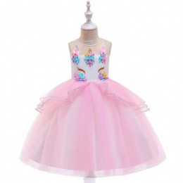 Wholesale Baby cloth Kids Unicorn Ball gown Frock Design Girl Party Dresses DJS006