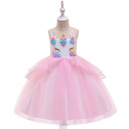 Wholesale Baby cloth Kids Unicorn Ball gown Frock Design Girl Party Dresses DJS006 Wholesale Baby cloth Kids Unicorn Ball gown Frock Design Girl Party Dresses DJS006