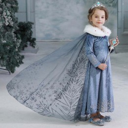 2020 Wholesale Party Elsa Anna Princess Girl Children Winter Coat Dress Up Costume With Coat