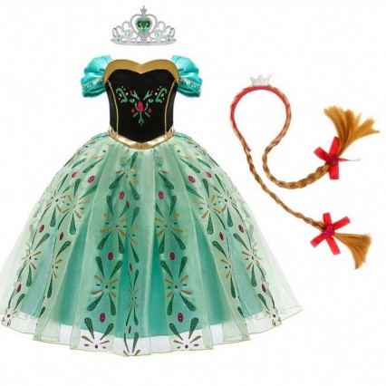 Anna Dress for Girl Cosplay Snow Queen Princess Costume Kids Halloween Clothes Children Birthday Carnival Fancy Dress and Wig Anna Dress for Girl Cosplay Snow Queen Princess Costume Kids Halloween Clothes Children Birthday Carnival Fancy Dress and Wig