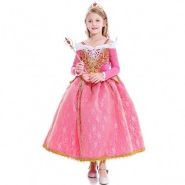 BAIGE 2021 New Girls Cosplay Elsa Dresses Kids Frocks Clothes Polyester Pattern Anna Princess Party Dress