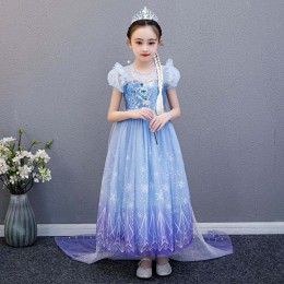 BAIGE High Quality Elsa 2 Princess Kids Party Cartoon Cosplay Costume Baby Girl Dress