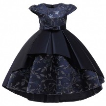 Baige High quality kids long garment girls party dresses short sleeve dress frock design for baby girl  Baige High quality kids long garment girls party dresses short sleeve dress frock design for baby girl
