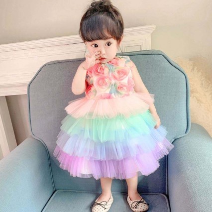 Baige Infant Flower Girl Birthday Princess Dress Cake Formal Flower Apparel Baige Infant Flower Girl Birthday Princess Dress Cake Formal Flower Apparel