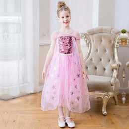 BAIGE New Arrival Sleeveless Elsa Anna Fashion Kids Costume Cosplay Girls Costume Party Dresses