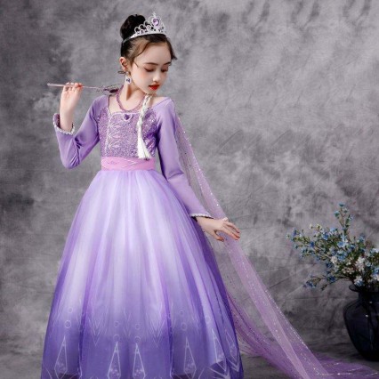 BAIGE New Elsa Costume 2 Girls Princess Dresses Snow Queen Birthday Fancy Party Cosplay Long Sleeve Outfit BAIGE New Elsa Costume 2 Girls Princess Dresses Snow Queen Birthday Fancy Party Cosplay Long Sleeve Outfit