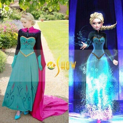Fancy baby frocks elsa costume christmas halloween party dresses for kids Fancy baby frocks elsa costume christmas halloween party dresses for kids