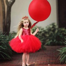 Hot Sales Children Clothing Puffy Princess Skirt Sequins Baby Flower Girl Backless Tutu Dress