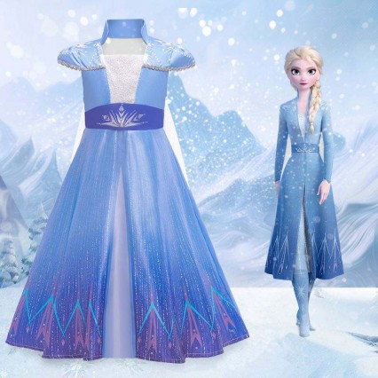 New Princess Elsa Anne Cosplay Dresses Girls TV Movie Costumes Halloween Party Clothes BX1709 New Princess Elsa Anne Cosplay Dresses Girls TV Movie Costumes Halloween Party Clothes BX1709