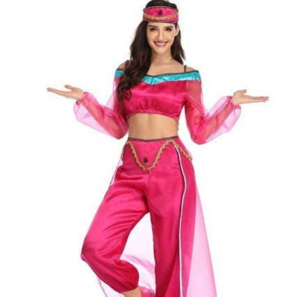 Wholesale Sexy Women Long Sleeve Arab India Jasmine Princess Costume Halloween Fairy Greek Goddess Lady Cosplay Costume