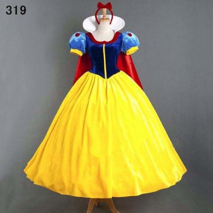 Wholesale Women Adult Halloween Cartoon Princess Snow White Costume For Sale white snow princess With bustle Wholesale Women Adult Halloween Cartoon Princess Snow White Costume For Sale white snow princess With bustle