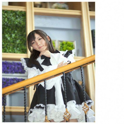 Women Maid Outfit Anime Dress Black and White Apron Dress Lolita Dresses Men Cafe Costume Cosplay Costume Women Maid Outfit Anime Dress Black and White Apron Dress Lolita Dresses Men Cafe Costume Cosplay Costume