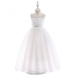 2022 Girl Party Dress Elegant White Bridesmaid Princess Kids Dresses For Girls Clothes Children Wedding Dress 10 12 Years