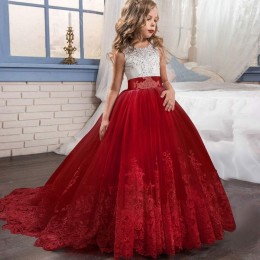 2022 Summer Girls Dress Long Kids Bridesmaid Dresses Children Princess Party Wedding Dress 3 10 14 Years Vestido