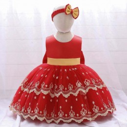 BAIGE Hot sale girl wedding flower kids lovely clothing party tutu girls' short birthday toddler dresses for 2 years old